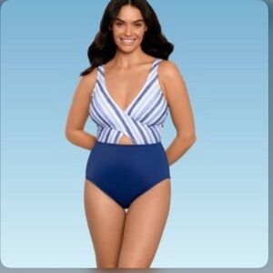 ! Slimming Control Wrap Cut Out Swimsuit - Beach Betty by Miracle Brand